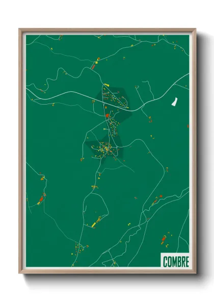 Une affiche de carte sur Combre