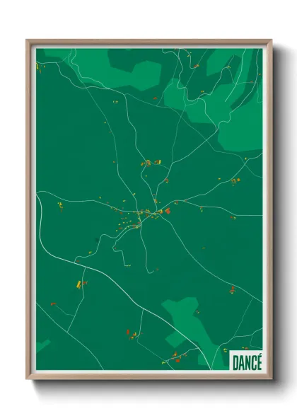Une affiche de carte sur Dancé