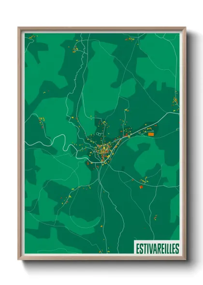 Une affiche de carte sur Estivareilles