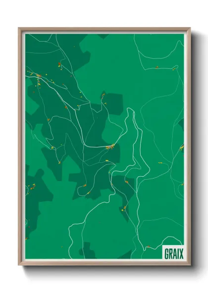 Une affiche de carte sur Graix