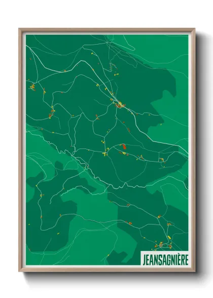 Une affiche de carte sur Jeansagnière