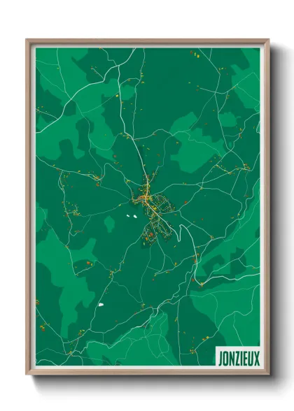 Une affiche de carte sur Jonzieux
