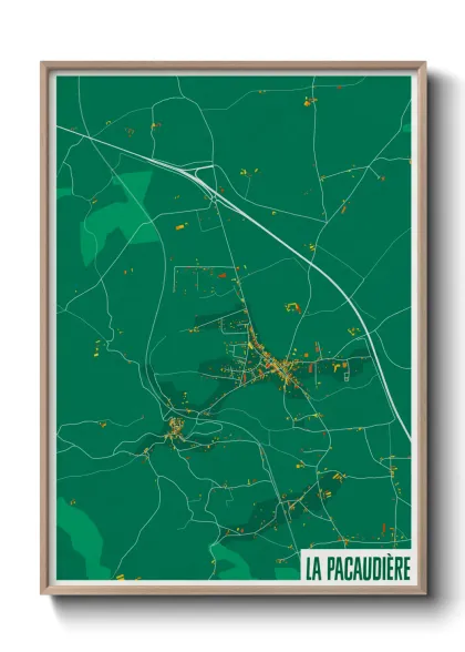 Une affiche de carte sur La Pacaudière