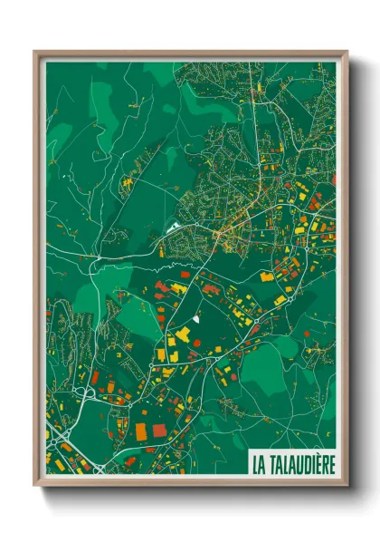 Une affiche de carte sur La Talaudière