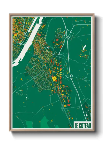 Une affiche de carte sur Le Coteau