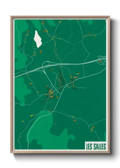 Une affiche de carte sur Les Salles