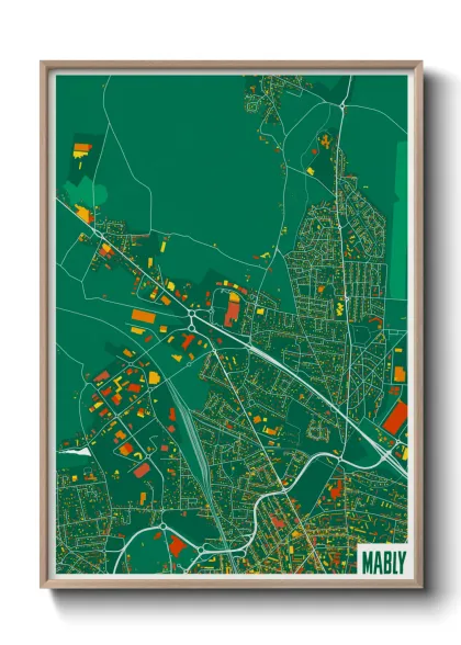 Une affiche de carte sur Mably