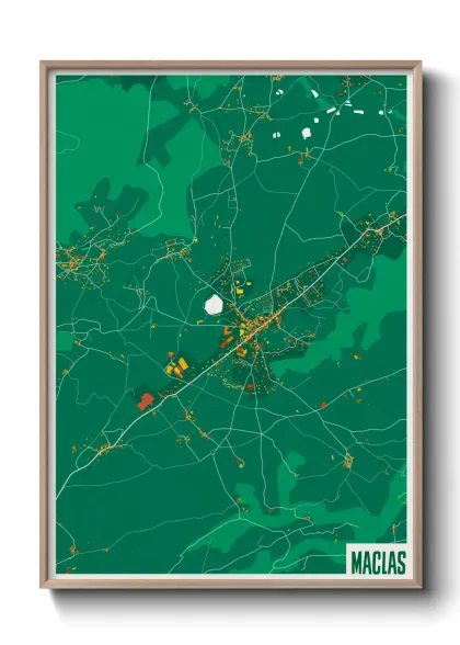 Une affiche de carte sur Maclas