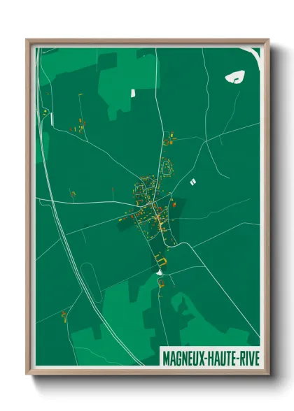 Une affiche de carte sur Magneux-Haute-Rive