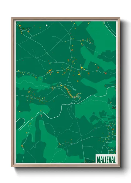 Une affiche de carte sur Malleval