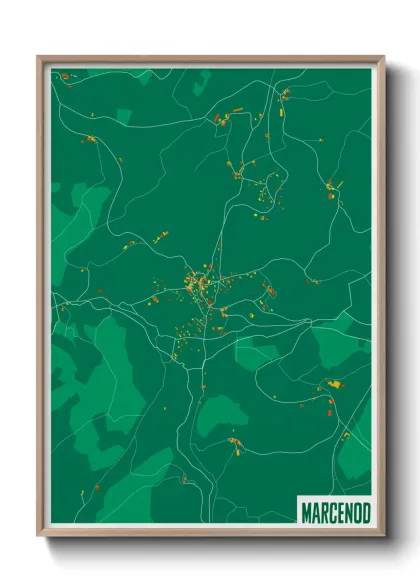 Une affiche de carte sur Marcenod