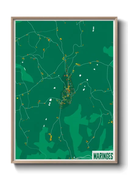 Une affiche de carte sur Maringes