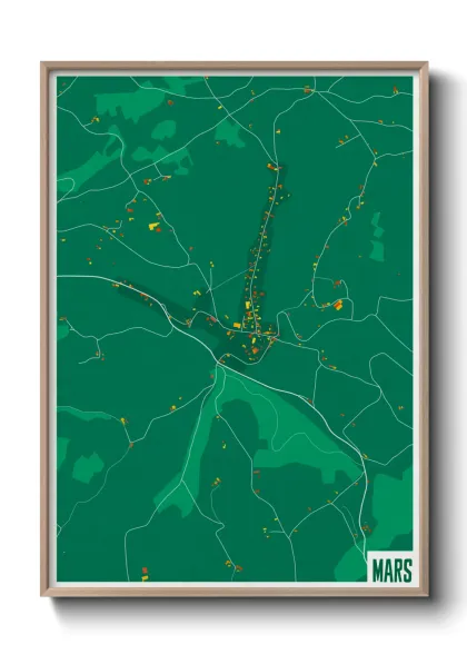 Une affiche de carte sur Mars