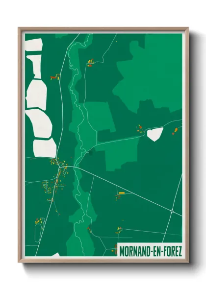 Une affiche de carte sur Mornand-en-Forez