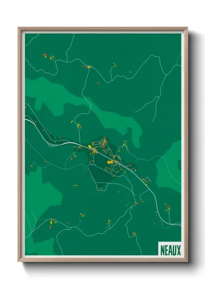 Une affiche de carte sur Neaux