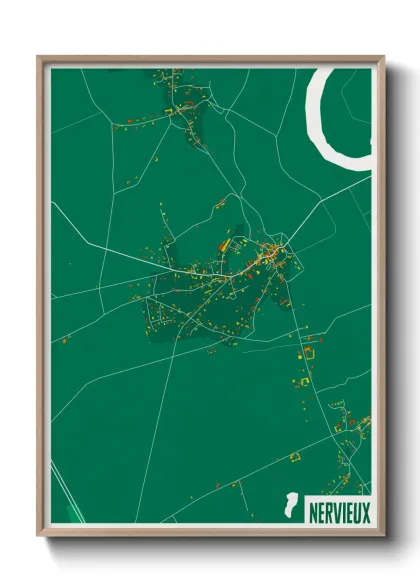Une affiche de carte sur Nervieux