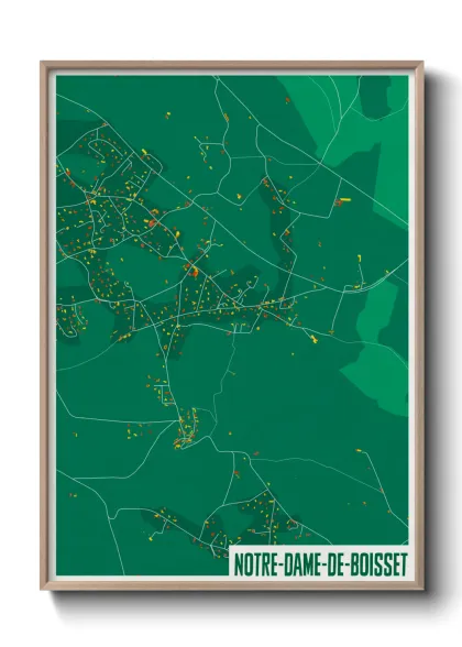 Une affiche de carte sur Notre-Dame-de-Boisset