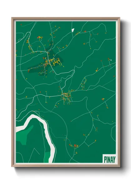 Une affiche de carte sur Pinay