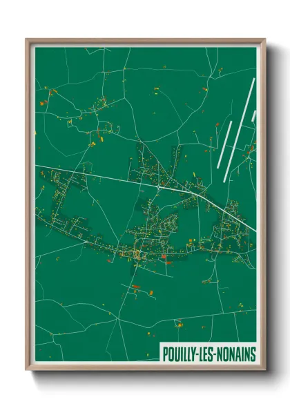 Une affiche de carte sur Pouilly-les-Nonains