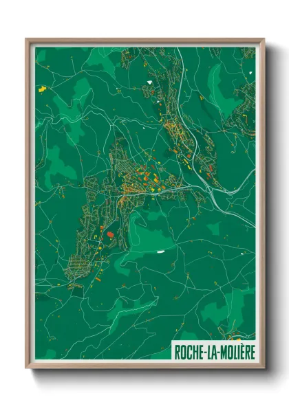 Une affiche de carte sur Roche-la-Molière