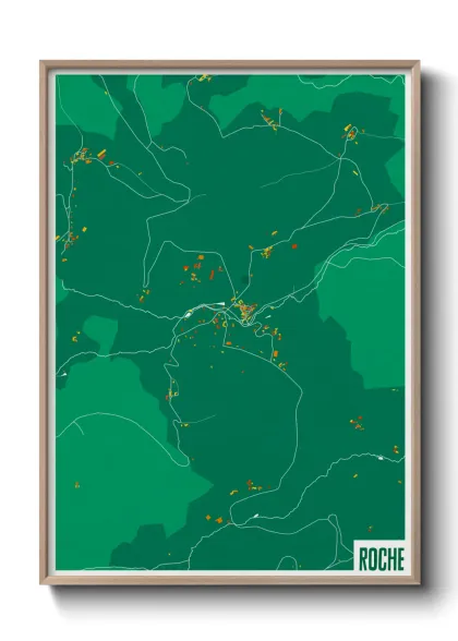 Une affiche de carte sur Roche