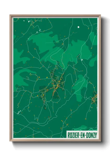 Une affiche de carte sur Rozier-en-Donzy