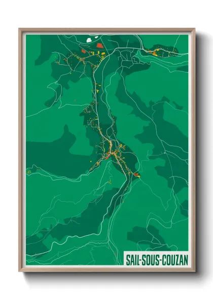 Une affiche de carte sur Sail-sous-Couzan