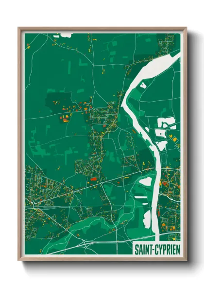 Une affiche de carte sur Saint-Cyprien