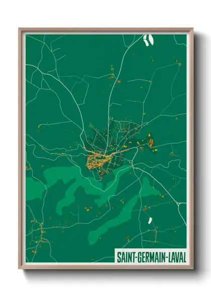 Une affiche de carte sur Saint-Germain-Laval