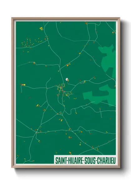 Une affiche de carte sur Saint-Hilaire-sous-Charlieu