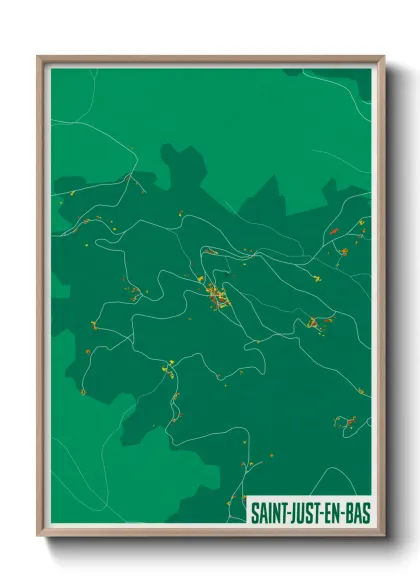 Une affiche de carte sur Saint-Just-en-Bas
