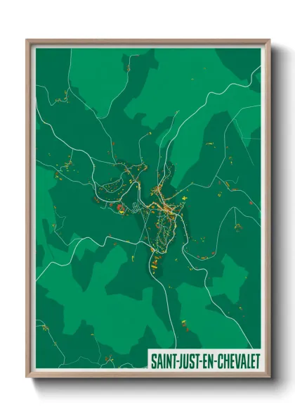 Une affiche de carte sur Saint-Just-en-Chevalet