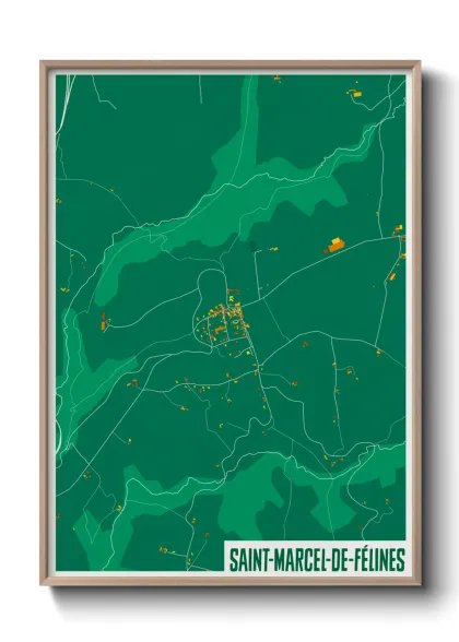 Une affiche de carte sur Saint-Marcel-de-Félines
