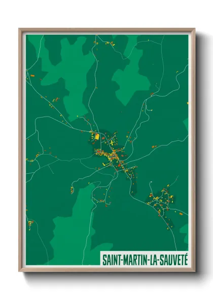 Une affiche de carte sur Saint-Martin-la-Sauveté