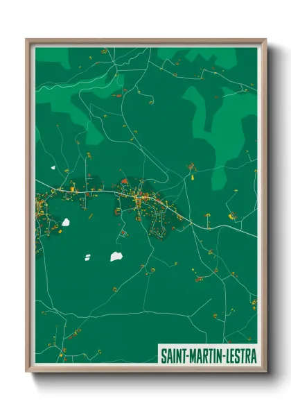 Une affiche de carte sur Saint-Martin-Lestra