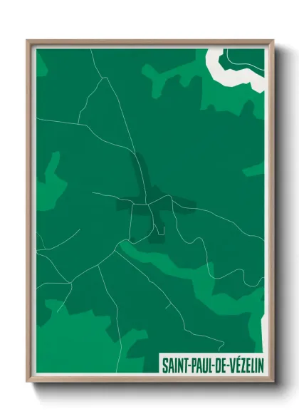 Une affiche de carte sur Saint-Paul-de-Vézelin