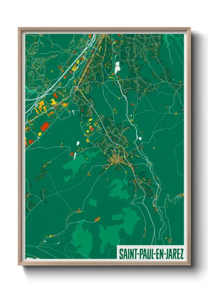 Une affiche de carte sur Saint-Paul-en-Jarez