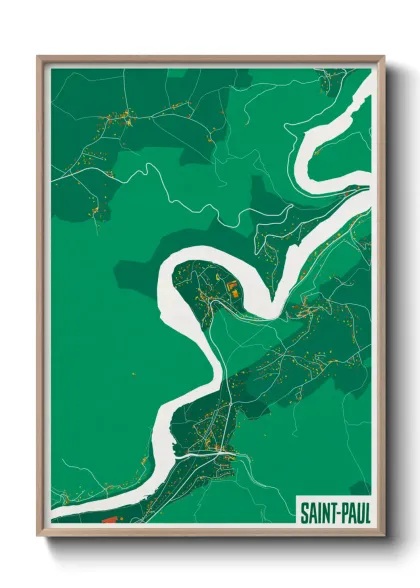 Une affiche de carte sur Saint-Paul