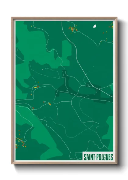 Une affiche de carte sur Saint-Polgues