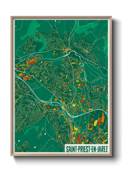 Une affiche de carte sur Saint-Priest-en-Jarez