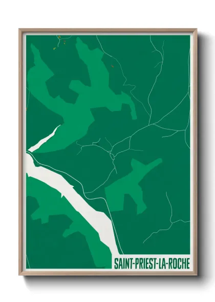 Une affiche de carte sur Saint-Priest-la-Roche