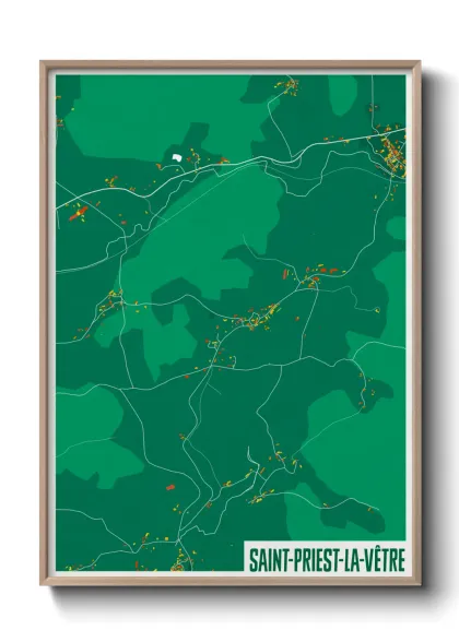 Une affiche de carte sur Saint-Priest-la-Vêtre