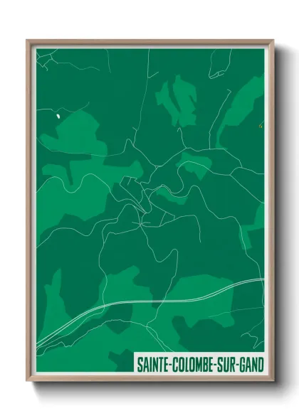 Une affiche de carte sur Sainte-Colombe-sur-Gand
