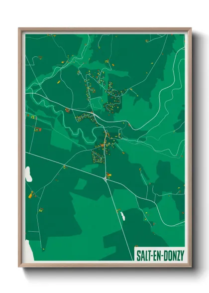 Une affiche de carte sur Salt-en-Donzy