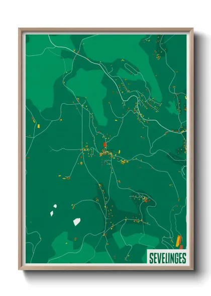 Une affiche de carte sur Sevelinges