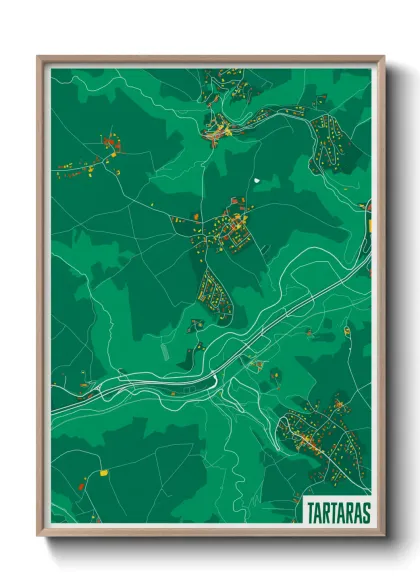 Une affiche de carte sur Tartaras