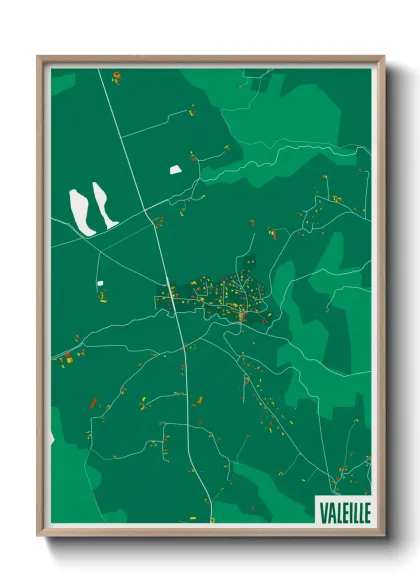 Une affiche de carte sur Valeille