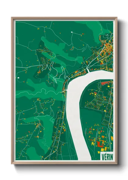 Une affiche de carte sur Vérin