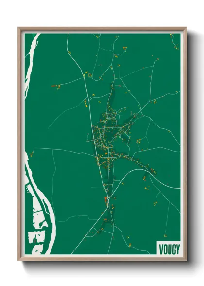 Une affiche de carte sur Vougy