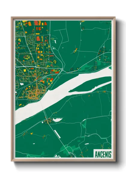 Une affiche de carte sur Ancenis